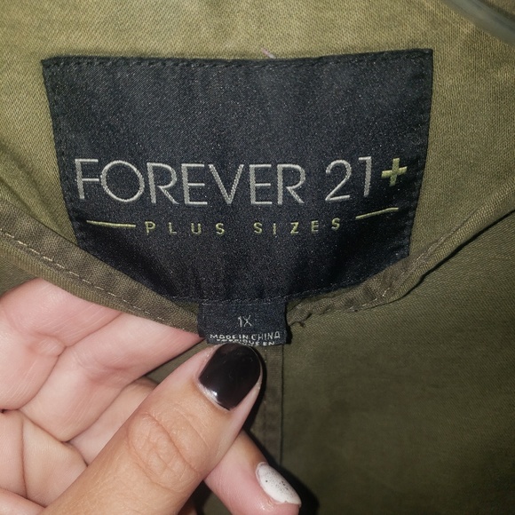 Forever 21+ olive studded vest - Picture 2 of 5